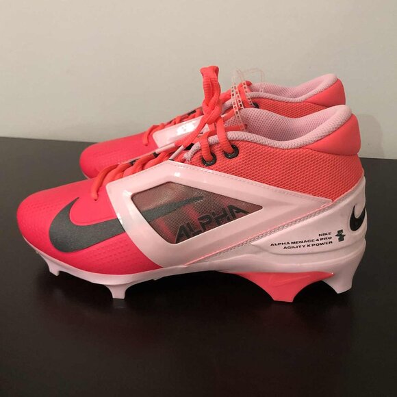 Nike Alpha Menace 4 Pro Football Cleats – Racer Pink – Size 10 – New - Picture 3 of 6